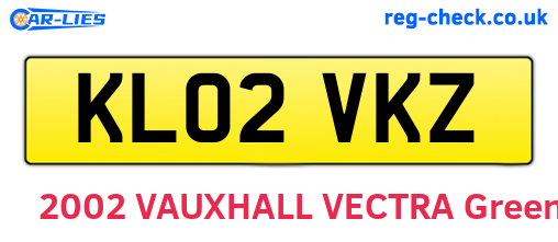 KL02VKZ are the vehicle registration plates.