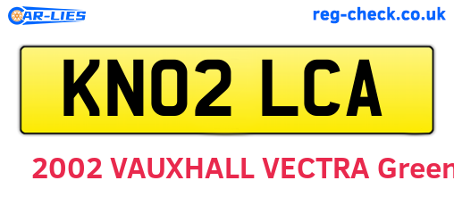 KN02LCA are the vehicle registration plates.