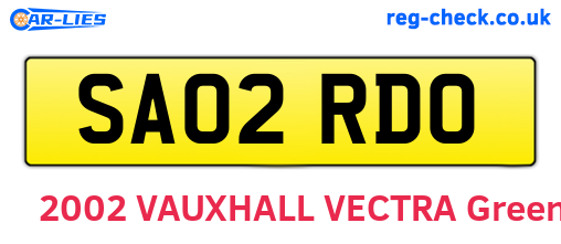 SA02RDO are the vehicle registration plates.