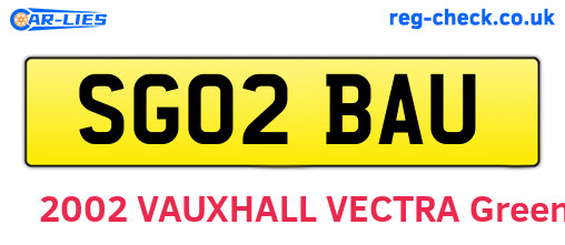 SG02BAU are the vehicle registration plates.