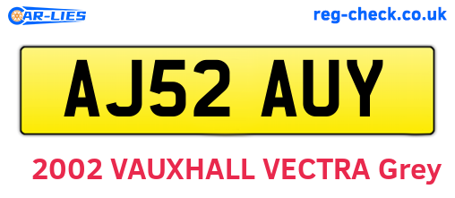AJ52AUY are the vehicle registration plates.