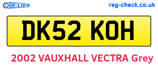 DK52KOH are the vehicle registration plates.