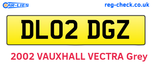 DL02DGZ are the vehicle registration plates.