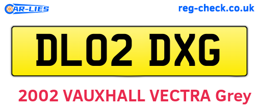 DL02DXG are the vehicle registration plates.