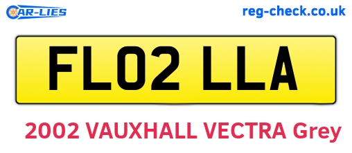 FL02LLA are the vehicle registration plates.