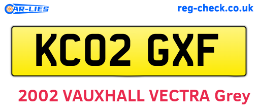 KC02GXF are the vehicle registration plates.