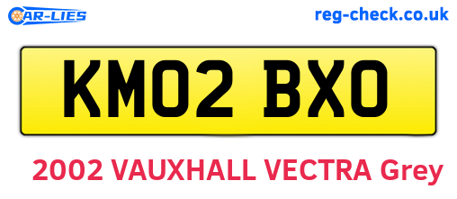 KM02BXO are the vehicle registration plates.
