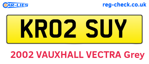 KR02SUY are the vehicle registration plates.