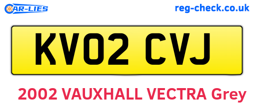 KV02CVJ are the vehicle registration plates.