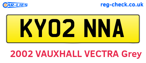 KY02NNA are the vehicle registration plates.