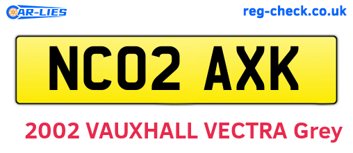 NC02AXK are the vehicle registration plates.