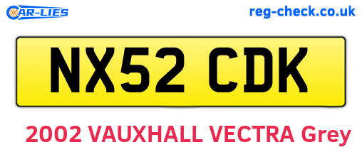 NX52CDK are the vehicle registration plates.
