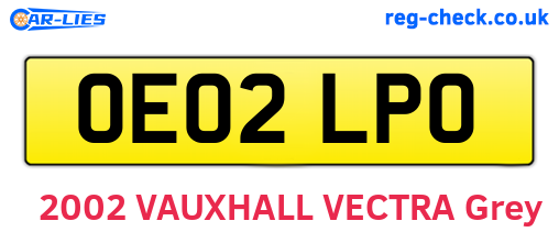 OE02LPO are the vehicle registration plates.