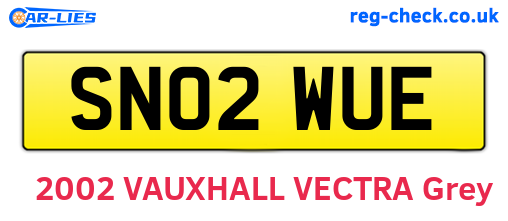SN02WUE are the vehicle registration plates.