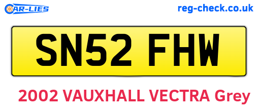 SN52FHW are the vehicle registration plates.