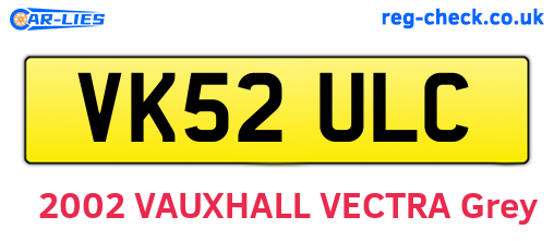 VK52ULC are the vehicle registration plates.