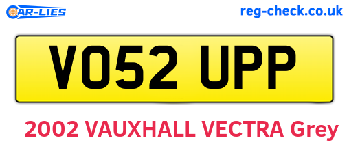 VO52UPP are the vehicle registration plates.