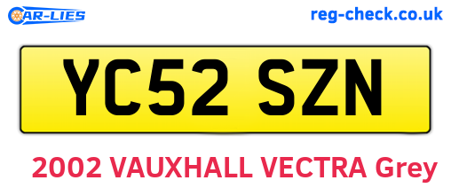 YC52SZN are the vehicle registration plates.