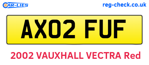 AX02FUF are the vehicle registration plates.
