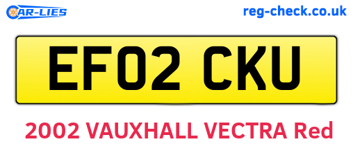 EF02CKU are the vehicle registration plates.