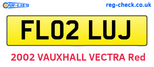 FL02LUJ are the vehicle registration plates.