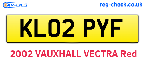 KL02PYF are the vehicle registration plates.
