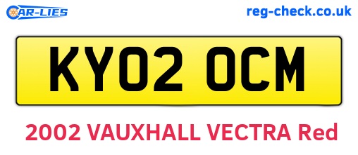 KY02OCM are the vehicle registration plates.