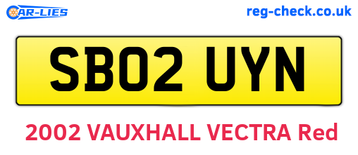 SB02UYN are the vehicle registration plates.