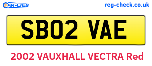 SB02VAE are the vehicle registration plates.