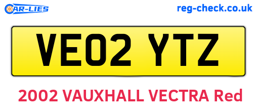 VE02YTZ are the vehicle registration plates.