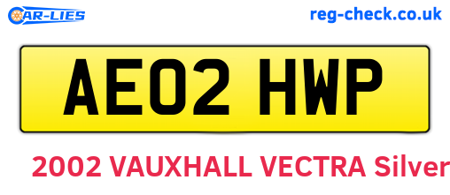 AE02HWP are the vehicle registration plates.