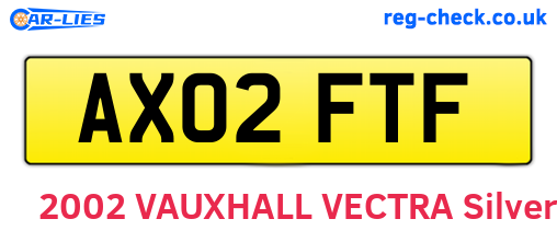 AX02FTF are the vehicle registration plates.
