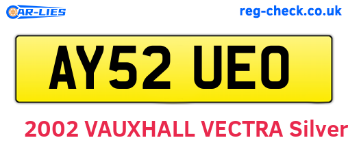 AY52UEO are the vehicle registration plates.