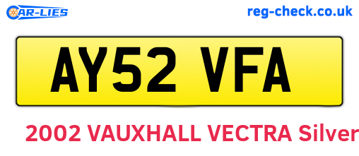 AY52VFA are the vehicle registration plates.