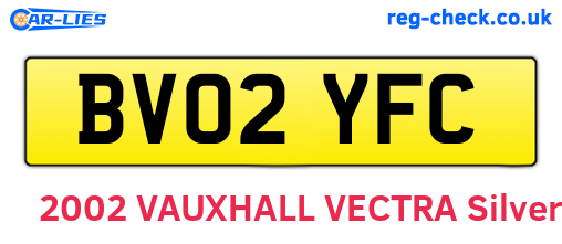 BV02YFC are the vehicle registration plates.