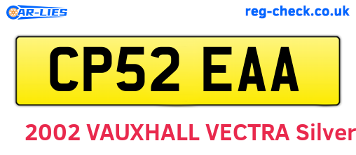 CP52EAA are the vehicle registration plates.