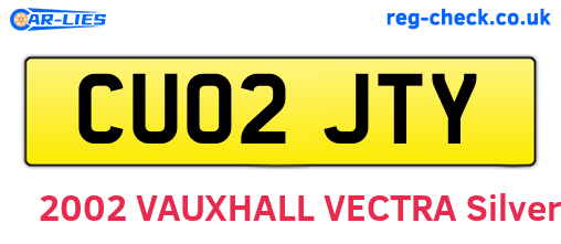 CU02JTY are the vehicle registration plates.