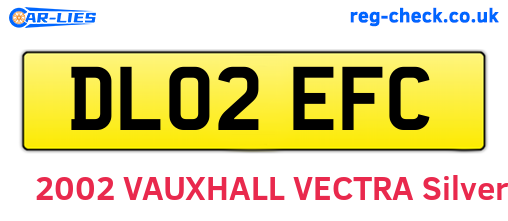 DL02EFC are the vehicle registration plates.