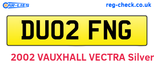 DU02FNG are the vehicle registration plates.