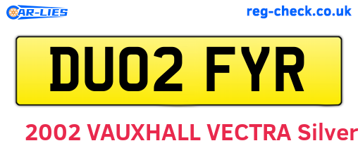 DU02FYR are the vehicle registration plates.