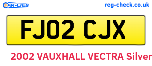 FJ02CJX are the vehicle registration plates.