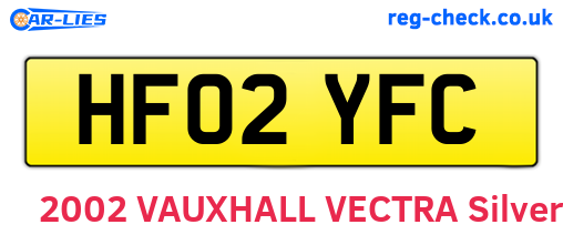 HF02YFC are the vehicle registration plates.