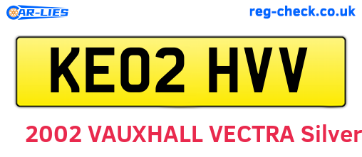 KE02HVV are the vehicle registration plates.