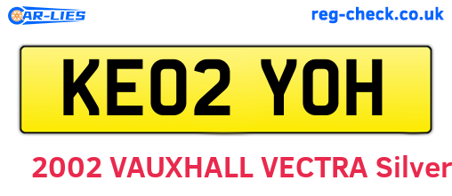KE02YOH are the vehicle registration plates.