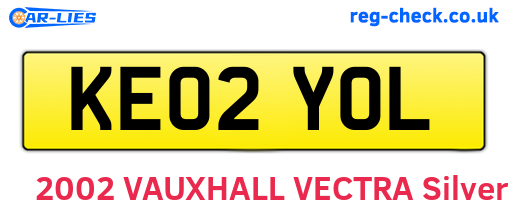 KE02YOL are the vehicle registration plates.
