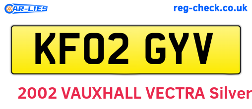 KF02GYV are the vehicle registration plates.