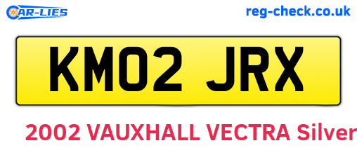KM02JRX are the vehicle registration plates.