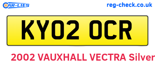 KY02OCR are the vehicle registration plates.