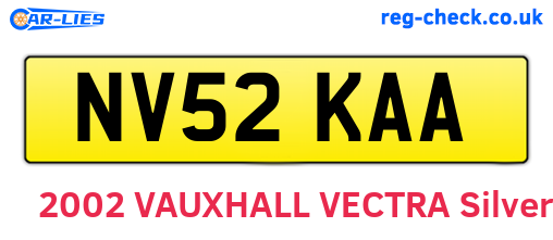 NV52KAA are the vehicle registration plates.