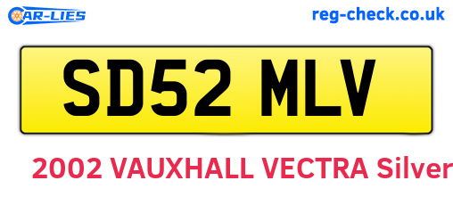 SD52MLV are the vehicle registration plates.